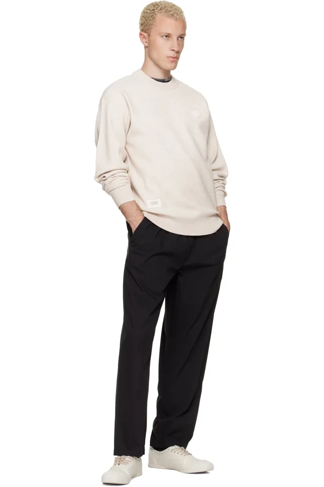 AAPE by A Bathing Ape Black 'AAPE NOW' Woven Trousers, photo 4 of 4 from SSENSE
