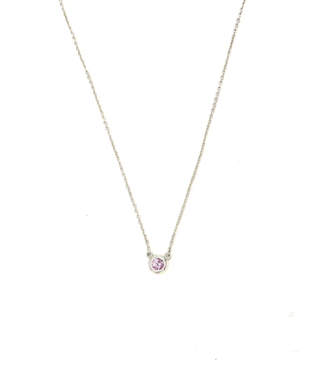 Tiffany & Co. Pink Sapphire by the Yard Silver Necklace in Pink from A Retro Tale