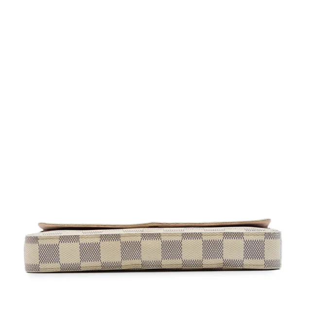 White Louis Vuitton Damier Azur Pochette Felicie Crossbody Bag in White Canvas from Designer Revival, photo 2 of 2