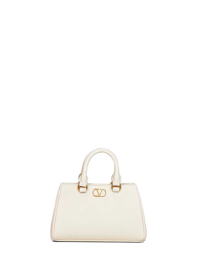 Valentino Garavani Top Handle Bag — Beige Calf Leather in Beige Calfskin from HEWI