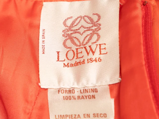 Orange Loewe Leather Short Sleeve Blazer & Skirt Suit Size EU 42 in Orange Leather from Designer Revival, photo 2 of 2