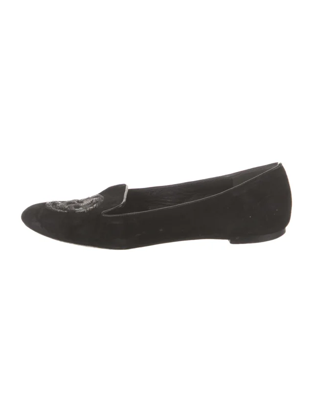Alexander McQueen Skull Suede Loafers in black Suede from The RealReal