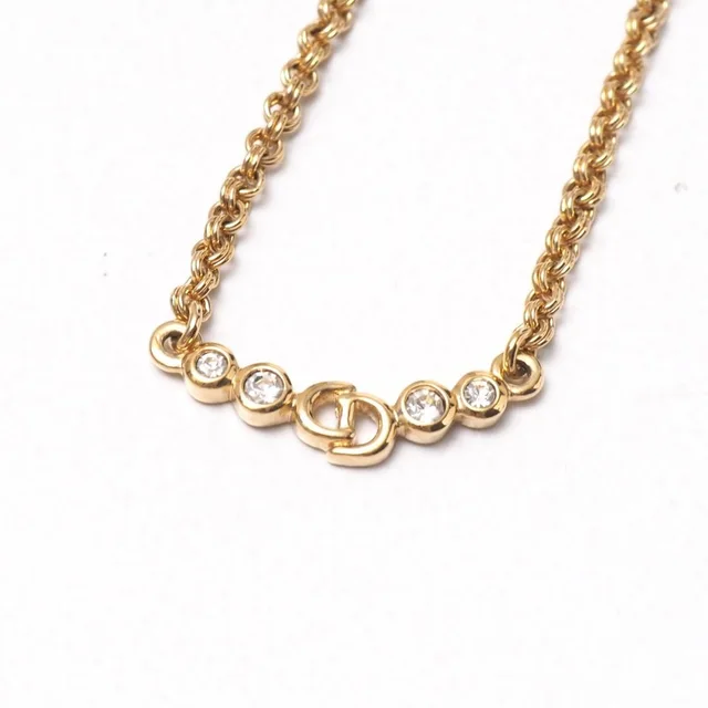 Dior Vintage Necklace CD Logo Rhinestone Decoration from The Reluxe