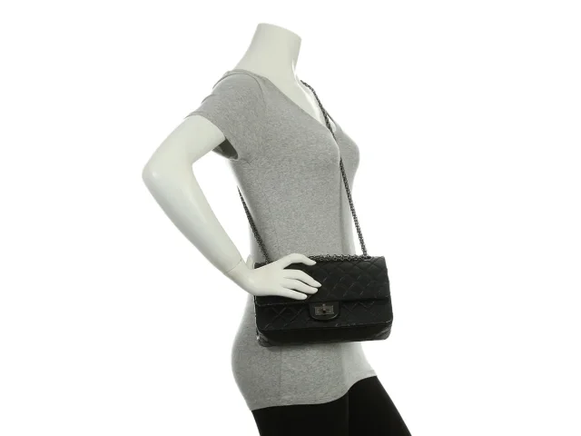 Chanel Quilted Distressed Calfskin Reissue 225 in Black Calfskin from Ann's Fabulous Finds, photo 10 of 10