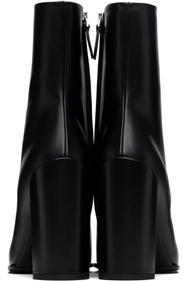 ALAÏA Black Soft Calf 90 Ankle Boots, photo 2 of 4 from SSENSE