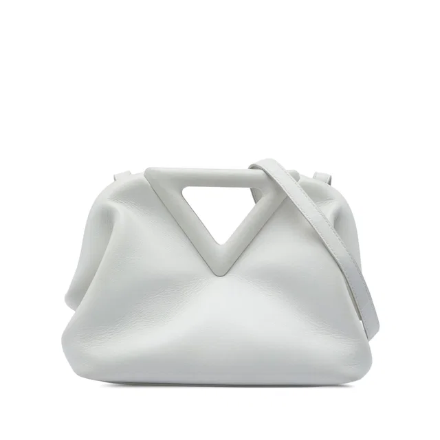 White Bottega Veneta Small Leather The Point Triangle Satchel in White Leather from Designer Revival, photo 1 of 1