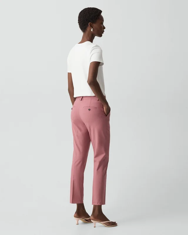 Theory Treeca Pant in Good Wool in DUSTY ROSE 96% Wool, 4% Elastane, photo 3 of 10 from Theory