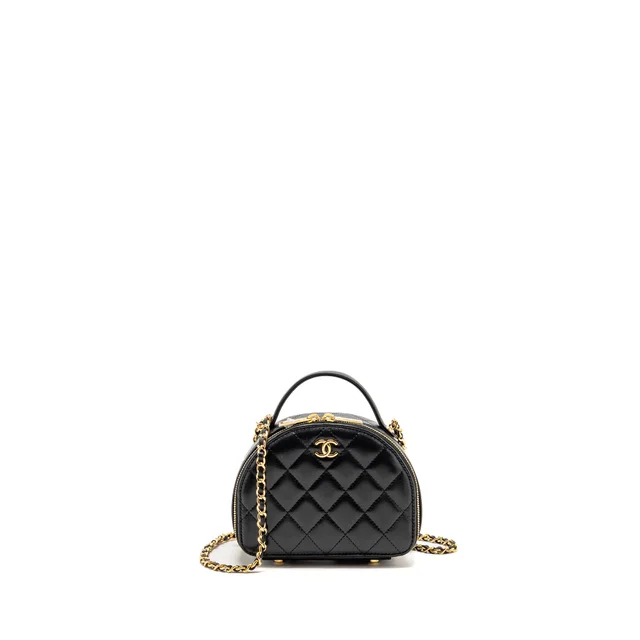Chanel Top Handle Chic Riviera Vanity Case in Black Lambskin from EMIER
