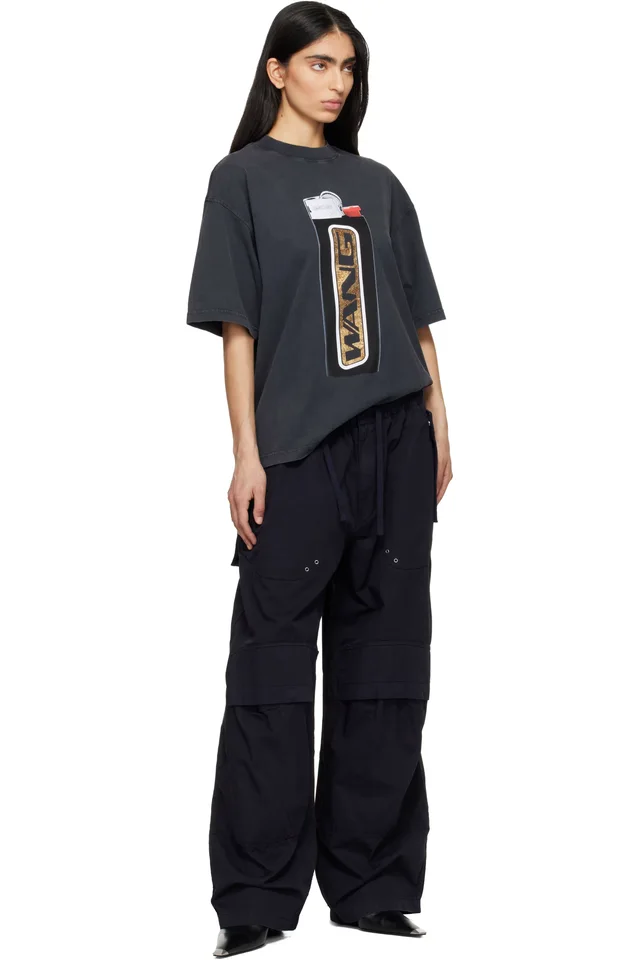 Alexander Wang Black Oversized Graphic T-shirt, photo 4 of 4 from SSENSE