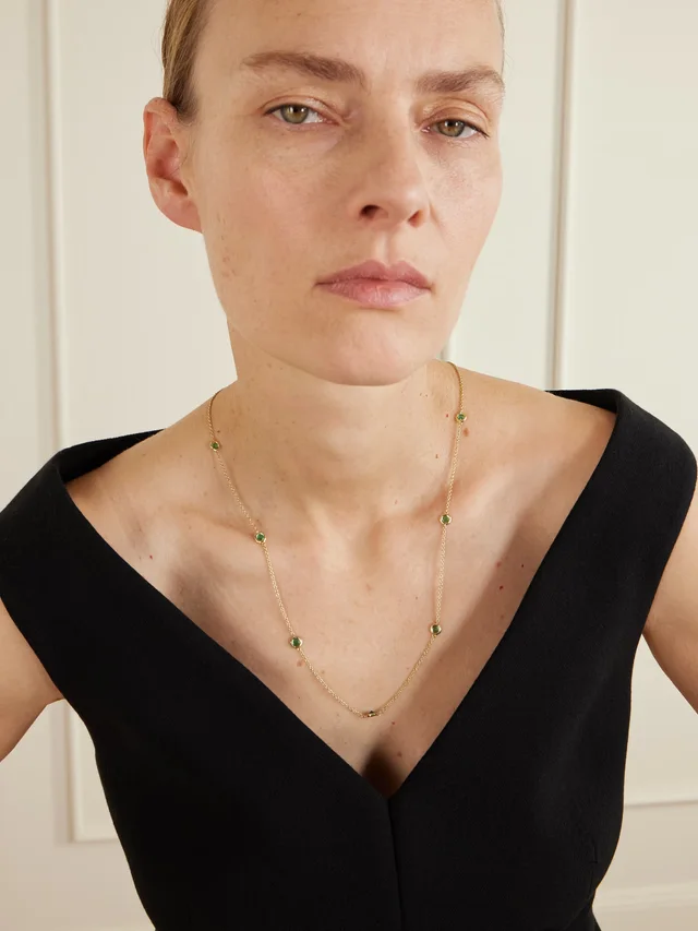 OCTAVIA ELIZABETH By The Pinch 18-karat gold emerald necklace in Metallic, photo 2 of 2 from NET-A-PORTER (Canada)
