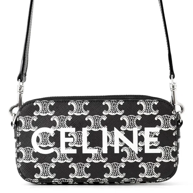 Celine Horizontal Triomphe Shoulder Bag Black10L272FSQ.38AW PVC Leather in Leather from GALLERY RARE