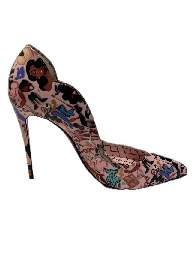 Christian Louboutin Patent Leather Hot Chick Rare 100 Pumps Printed Size 38 in pink Patent leather from Poshmark