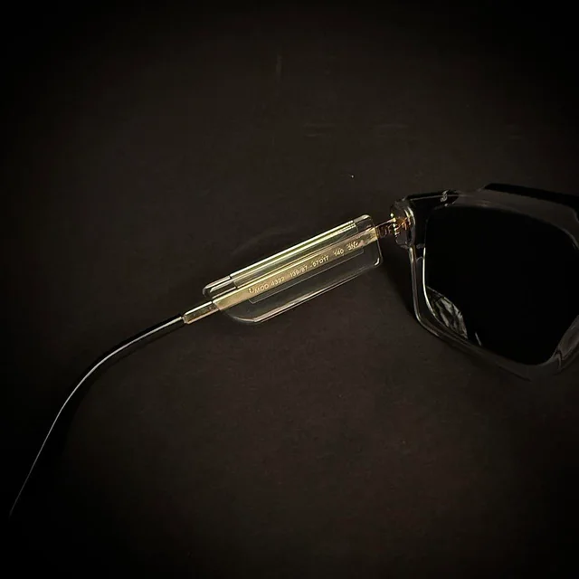 Versace Men's Square Sunglasses - Black/Silver in silver|black|gray from Depop, photo 5 of 8