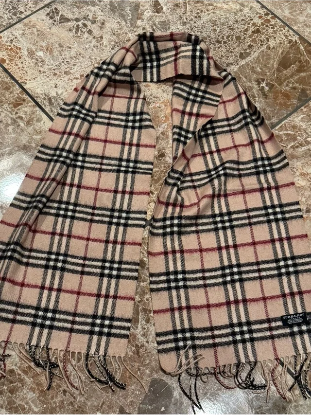 Burberry Beige Black And Red Classic Check Scarf in black|neutral|brown from Poshmark, photo 1 of 1