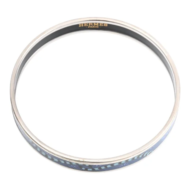 Hermès Email Bangle Silver/Blue in Blue from VINTAGE QOO TOKYO, photo 2 of 8