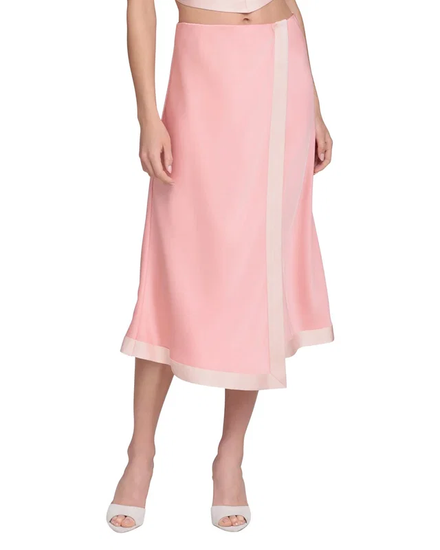 Avec Les Filles Asymmetrical Faux Wrap Midi Skirt, image 1 of 1 from Gilt