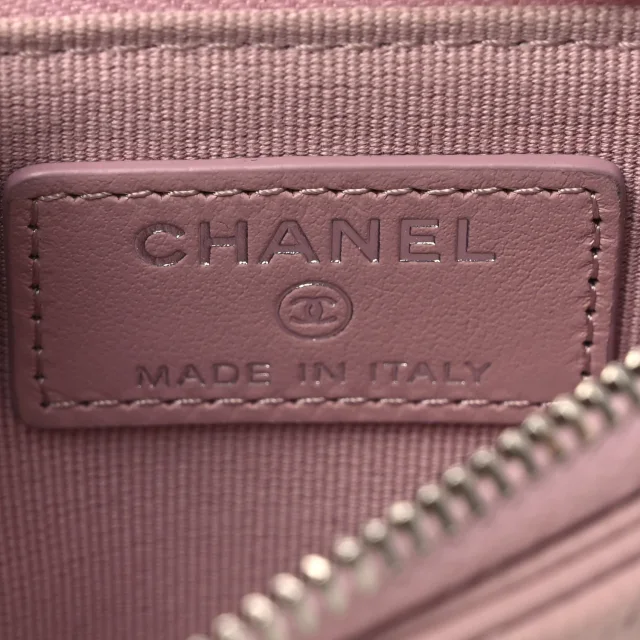Chanel Caviar Quilted Flap Zip Card Holder Light Pink in Pink Caviar leather from FASHIONPHILE, photo 6 of 10