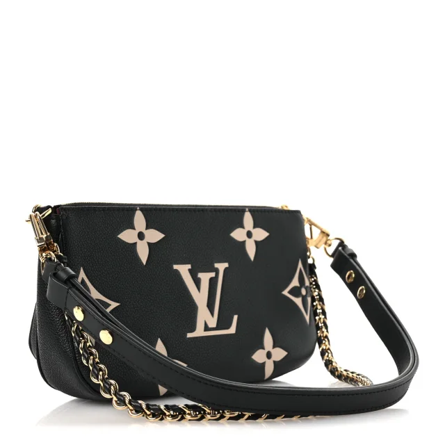 Louis Vuitton Empreinte Monogram Giant Multi Pochette Accessories Black Beige in Black Calfskin from FASHIONPHILE, photo 3 of 9