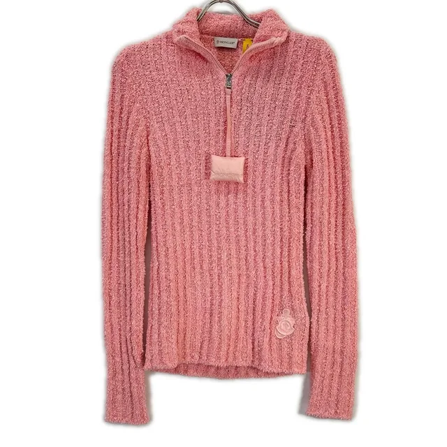 Moncler Genius JW Anderson Ciclsta Toricot Pink Wool Blend Collaboration Logo in Pink Wool from The Reluxe