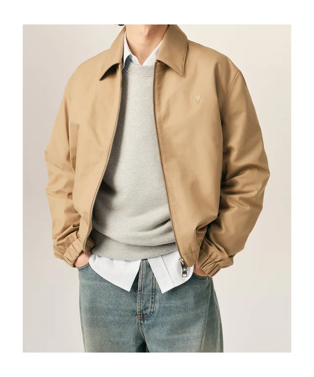 Ami Paris BEIGE COTTON PADDED JACKET WITH AMI DE COEUR, photo 3 of 7 from SENSER