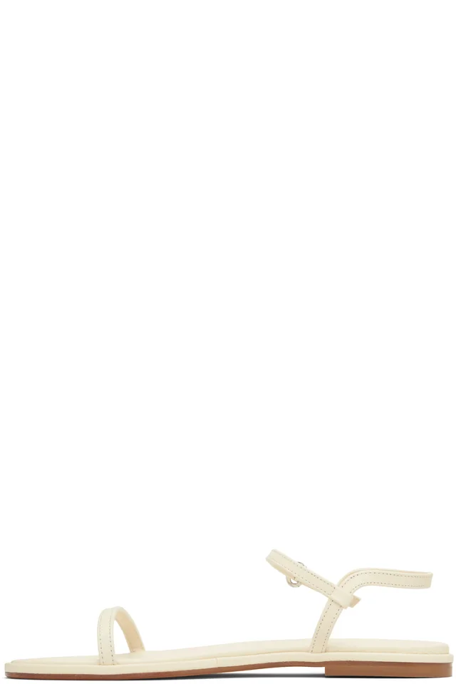 Aeyde Off-White Nettie Leather Sandals, photo 3 of 4 from SSENSE