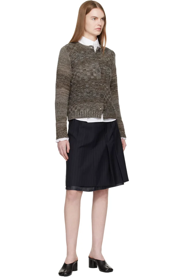 Maison Margiela Brown Knit Cardigan, photo 4 of 4 from SSENSE