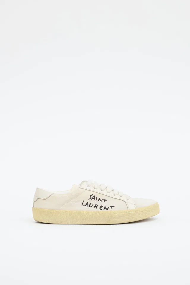 Saint Laurent Canvas Court Sneaker in Canvas from VSP Consignment