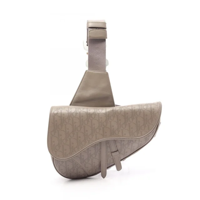 Dior Waist Bag Saddle Oblique Perforated Gray Leather in Grey Leather from The Reluxe