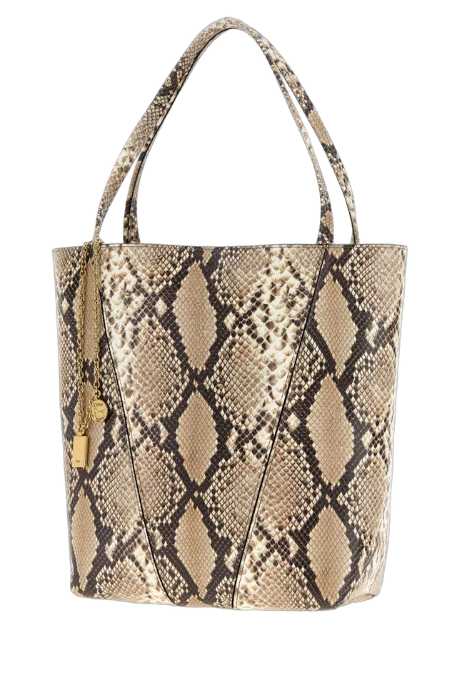 Chloé Python-Pattern Leather Tote Bag — Beige in Beige Python from HEWI, photo 2 of 2