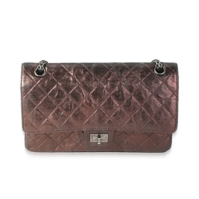 Chanel Bronze Metallic Quilted 2.55 Reissue 226 Bag in Calfskin from myGemma