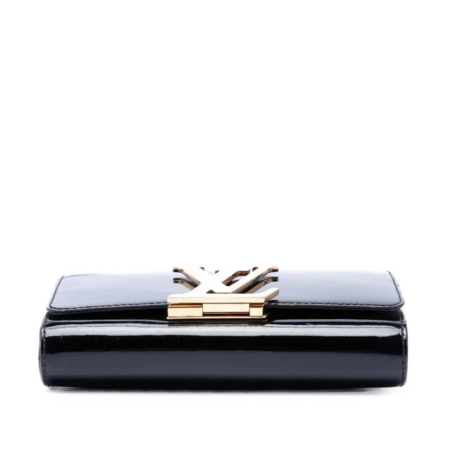 Black Louis Vuitton Vernis Louise Sliding Chain MM Crossbody Bag in Black Leather from Designer Revival, photo 2 of 2