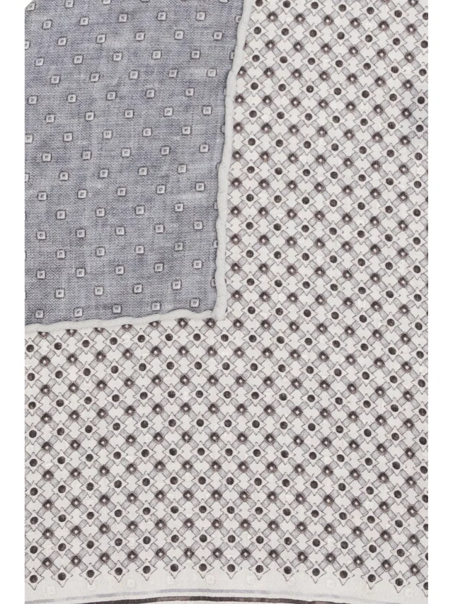 Brunello Cucinelli Silk Geometric Pocket Square — Hazelnut Scarfs in Silk from HEWI