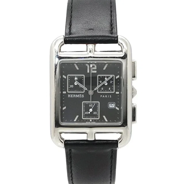 Hermès Cape Cod Chronograph CC1 910 Quartz Gray Dial Mens Watch in Grey Leather from Luxury Promise