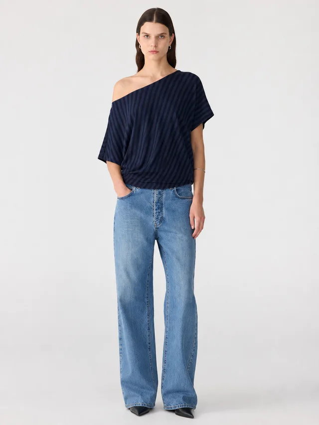 Bassike Stripe Off Shoulder Top from bassike, photo 1 of 1