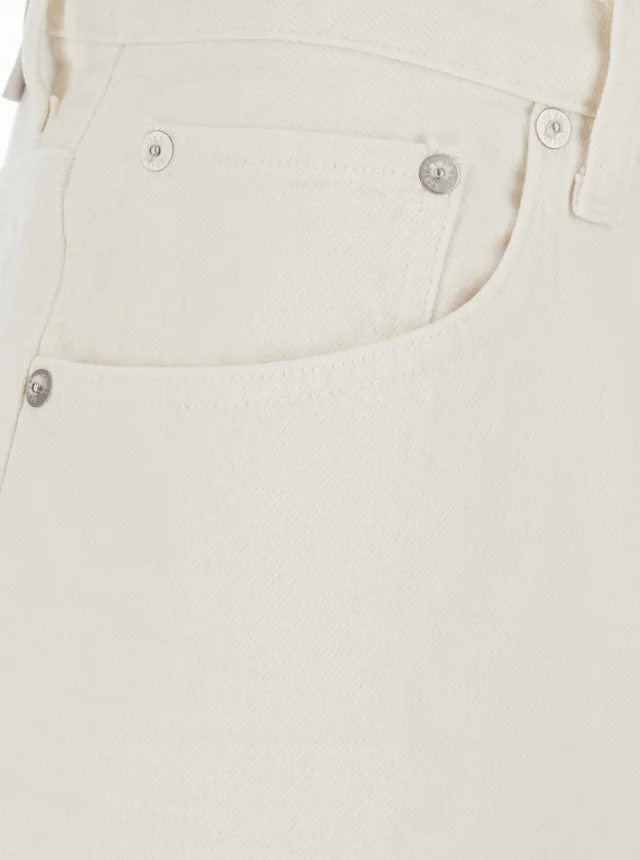 AGOLDE 'Indra' white Short with five-pocket design in cotton for women in White, photo 5 of 6 from Gaudenzi Boutique