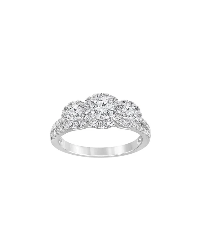 Lab Grown Diamonds 14K 1.25 ct. tw. Lab Grown Diamond Halo Ring, image 1 of 1 from Rue La La