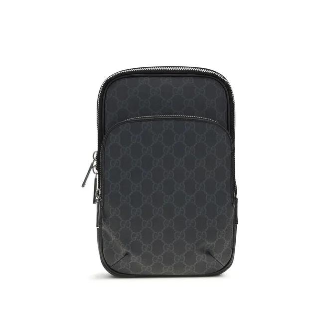 Gucci Black Polyurethane Shoulder Bag in Black Canvas from HEWI