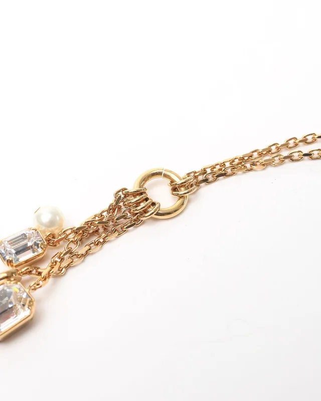 Dior Petit CD Rhinestone Necklace in Resin from A Retro Tale, photo 5 of 10