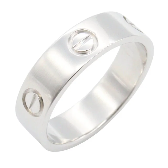 Cartier Love Au750 White Gold Ring Size 17 in White from LuxUness