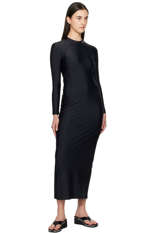 alexanderwang.t Black Rashguard L/S Maxi Dress, photo 4 of 4 from SSENSE
