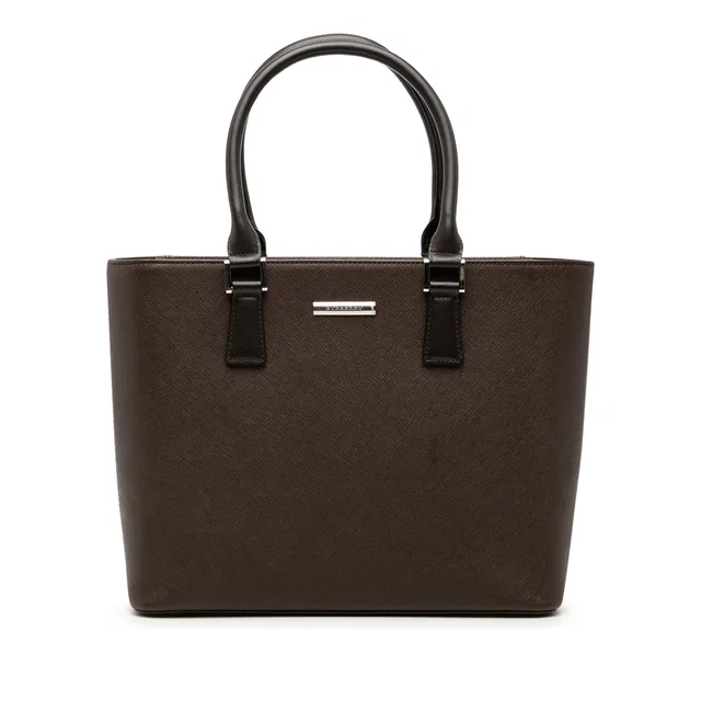 Brown Burberry Leather Tote in Brown Leather from Designer Revival