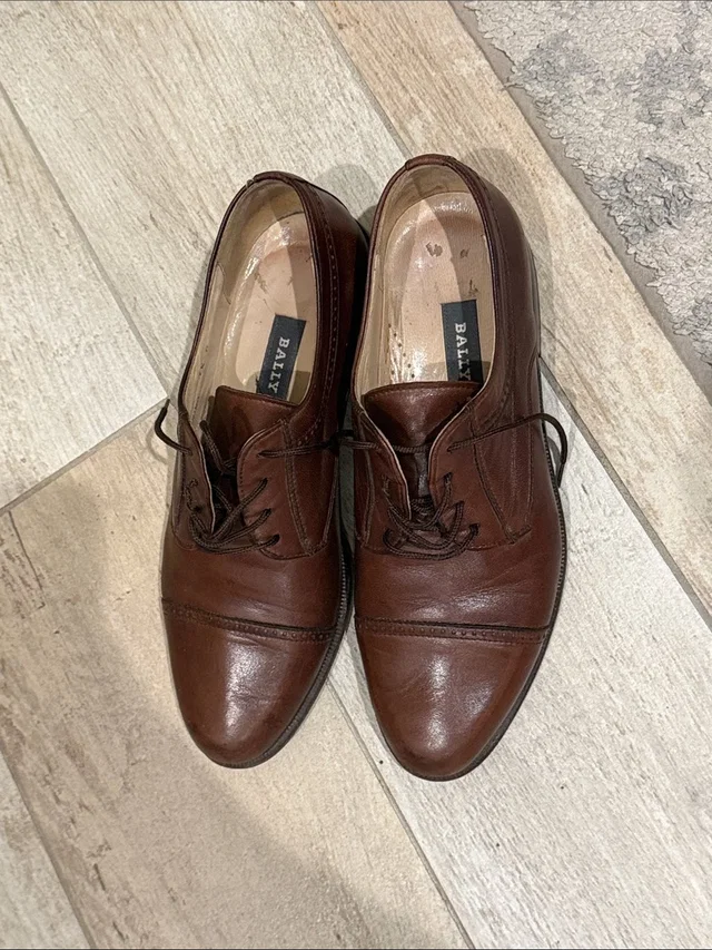 Bally Men's Brown Leather Cap-Toe Oxfords in brown|red Leather from Poshmark