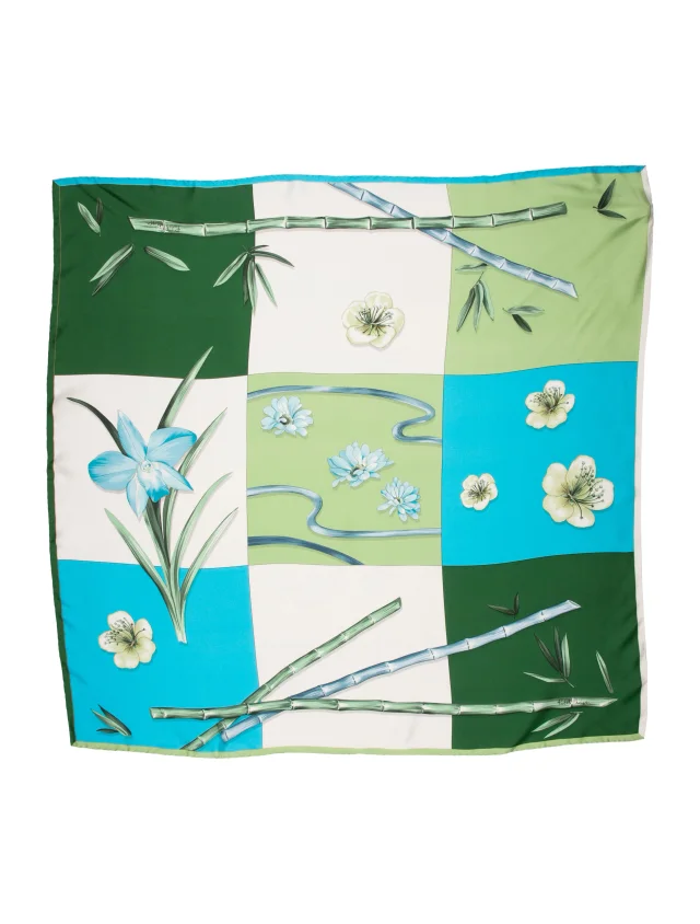 Patek Philippe Silk Floral Print Scarf in green Silk from The RealReal