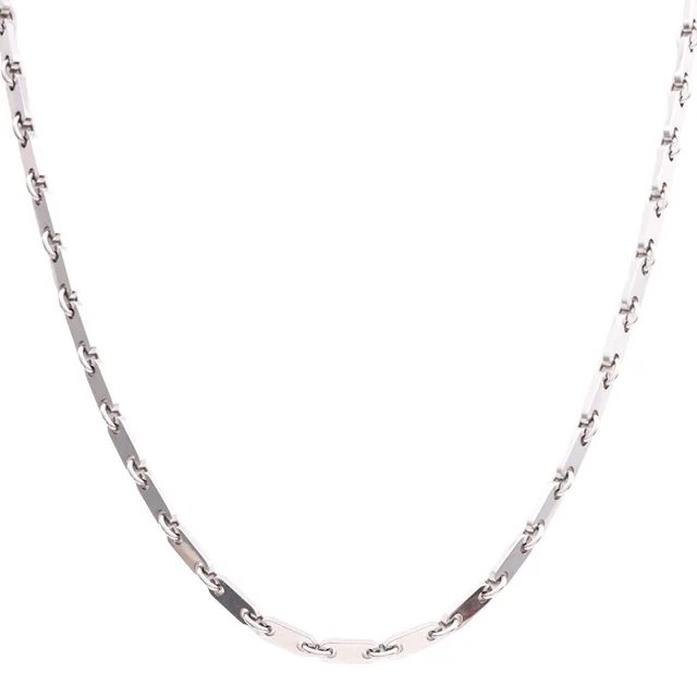 Cartier 18K Figaro Necklace White Gold in White from VINTAGE QOO TOKYO, photo 2 of 2