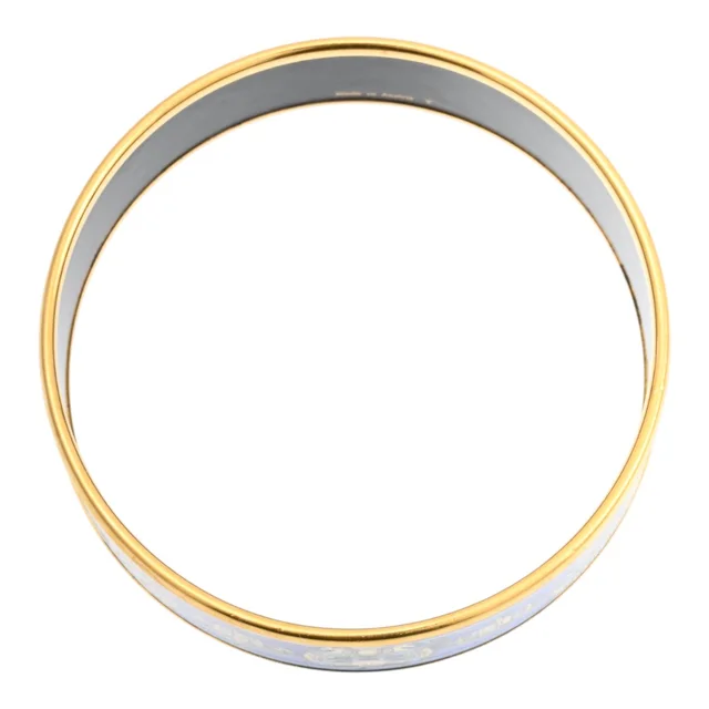 Hermès Email Bangle GM Gold/Blue in Blue from VINTAGE QOO TOKYO, photo 2 of 7