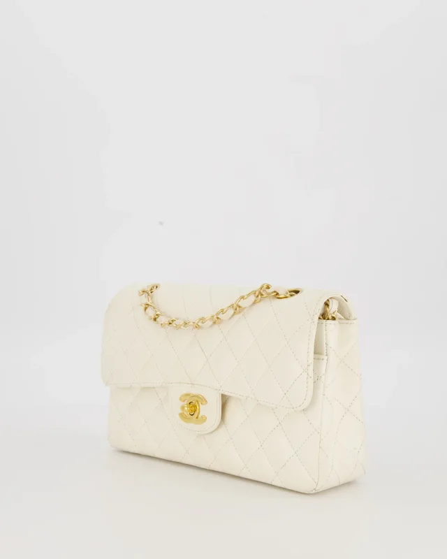 Chanel Vintage White Small Classic Double Flap Bag in White Caviar leather from Sellier, photo 10 of 20