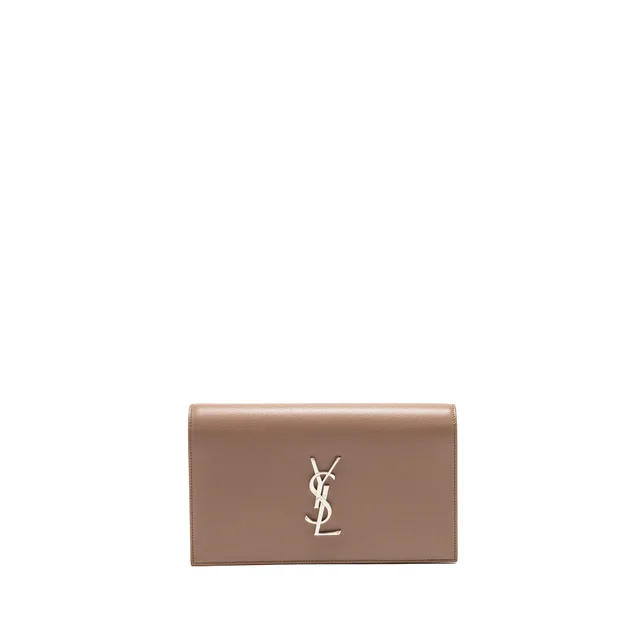Saint Laurent Kate Clutch Grained Calfskin Beige SHW in Beige Caviar leather from EMIER