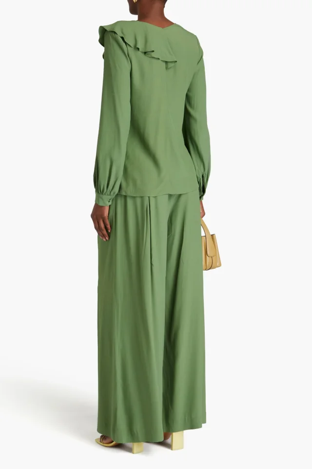 Diane von Furstenberg Aggie Ruffled Crepe de Chine Top, photo 3 of 4 from THE OUTNET