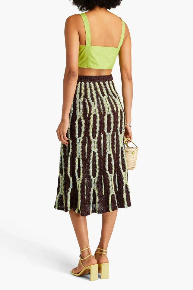 Ulla Johnson Isla Cropped Lace-Up Cotton-Poplin Top in Lime green, photo 3 of 4 from THE OUTNET