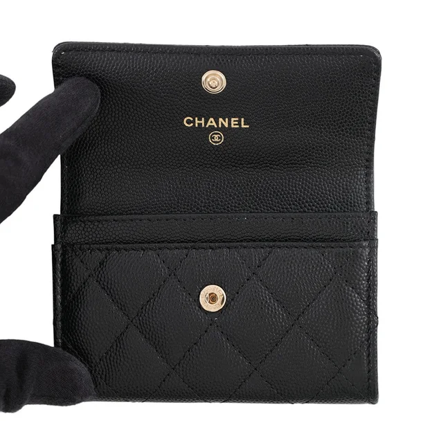 Chanel Matelasse Card Case CC Logo BlackAP4178-B17697-94305 Caviar Leather/Rhinestone in Caviar leather from GALLERY RARE, photo 2 of 2
